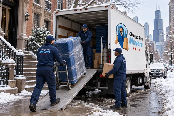 Chicago Area Movers crew loading a truck for a move and storage job